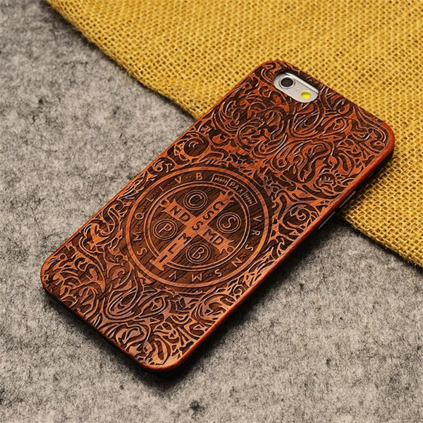 iPhone 6 6S Plus Solid Wood Case Cross - salelink.co.nz