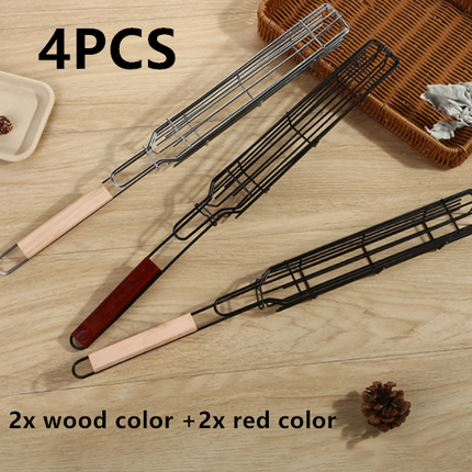 Grilling Basket BBQ Sausage Rack 4PCS