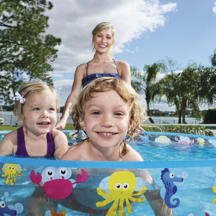 Bestway 1.22m x 25cm Kids Above Ground Pool Sea Life Design Portable