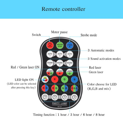 Projector LED RGB Laser Stage Light Party Lights Christmas Decoration