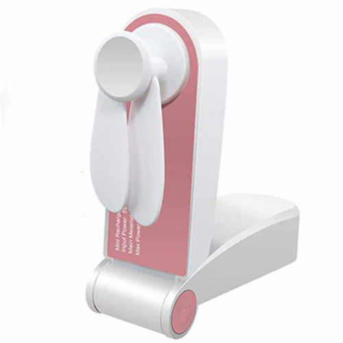 Pink Mini Electric Handheld Folding Desk Fan Air Cooler USB Summer Fan