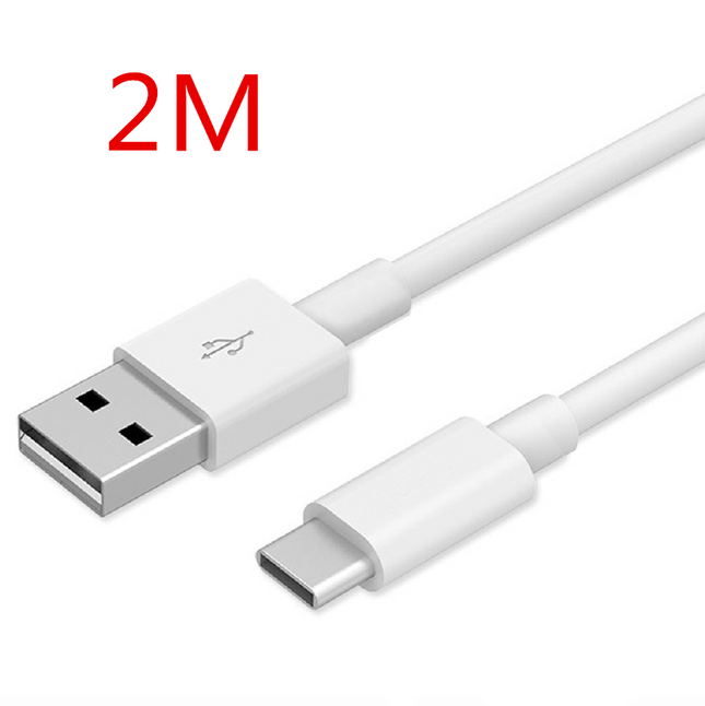 2 Meters USB 2.0 to Type C Charging Cable - White - salelink.co.nz