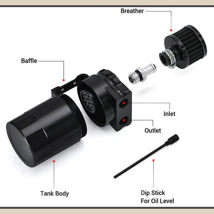 Oil Catch Can with Breather 300ml - salelink.co.nz