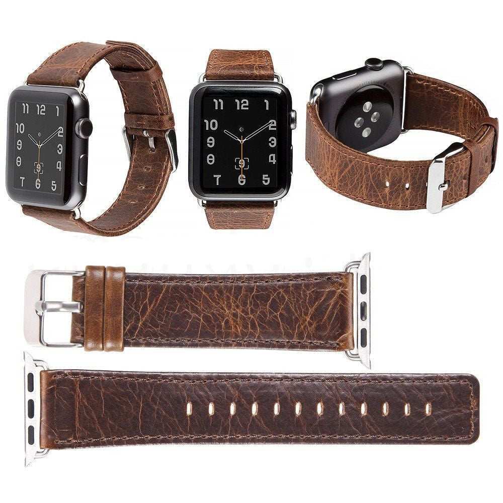 42/44/45mm Genuine Leather Wrist Band Strap For Apple Watch