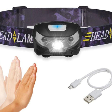 LED Head Torch Fishing Headlight Headlamp Motion Sensor - salelink.co.nz
