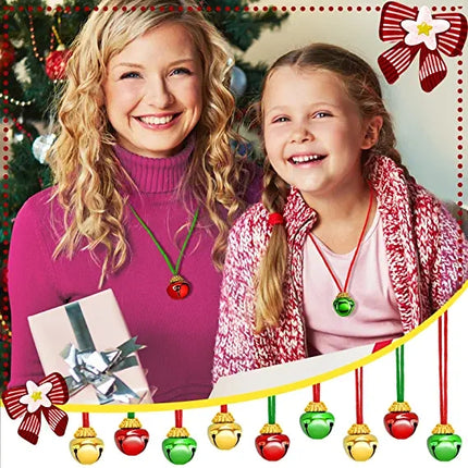 12Pcs Christmas Bell Necklaces