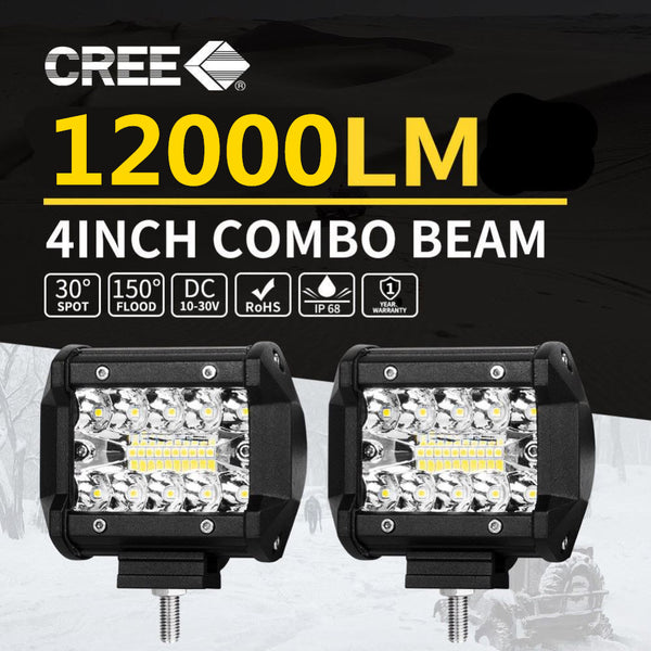 2x 4inch CREE LED Work Light Bar Spot Flood OffRoad Driving Reverse 4x4 Ford