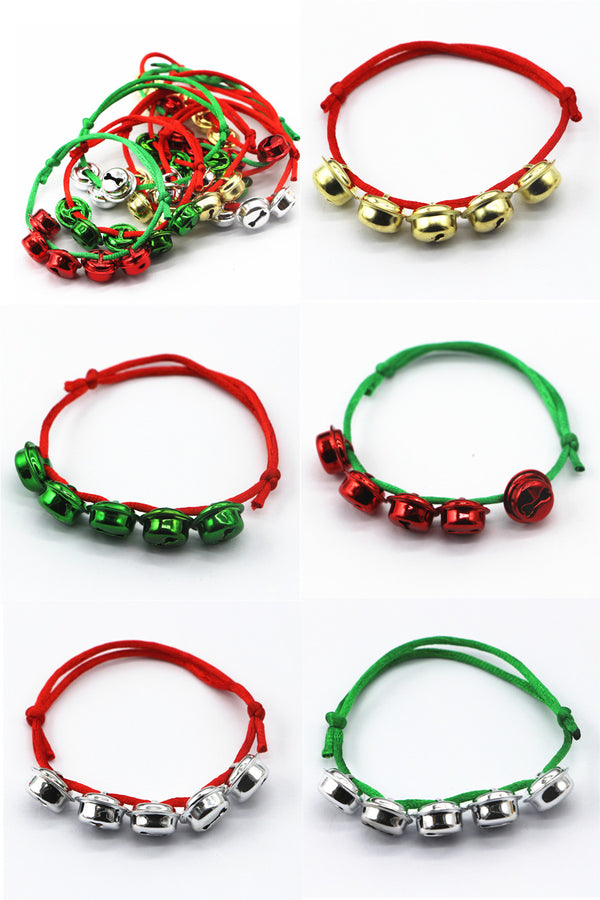 10pcs Christmas Jingle Bell Bracelets