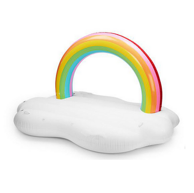 Giant Inflatable Rainbow Cloud Float Raft Swimming Pool Water Party Lounger Toy - salelink.co.nz