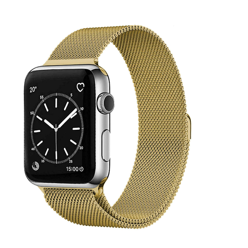 GOLD 42/44mm Magnet Lock Watch band Strap For Apple Watch