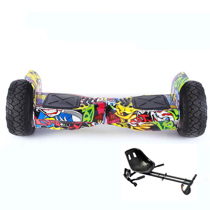 8.5'' Graffiti hoverboard + BLACK Shock Absorb Hover Cart