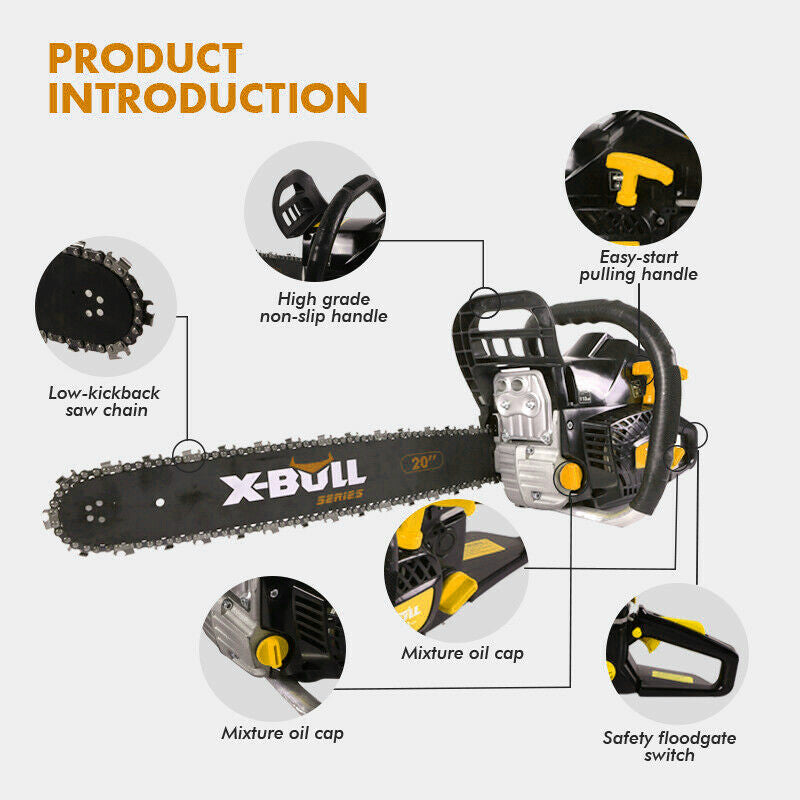 X-BULL 62cc Petrol Chainsaw– salelink.co.nz