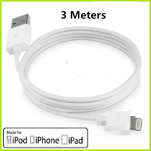 3 Meters USB Charging Cable Compatible with iPhone iPad White