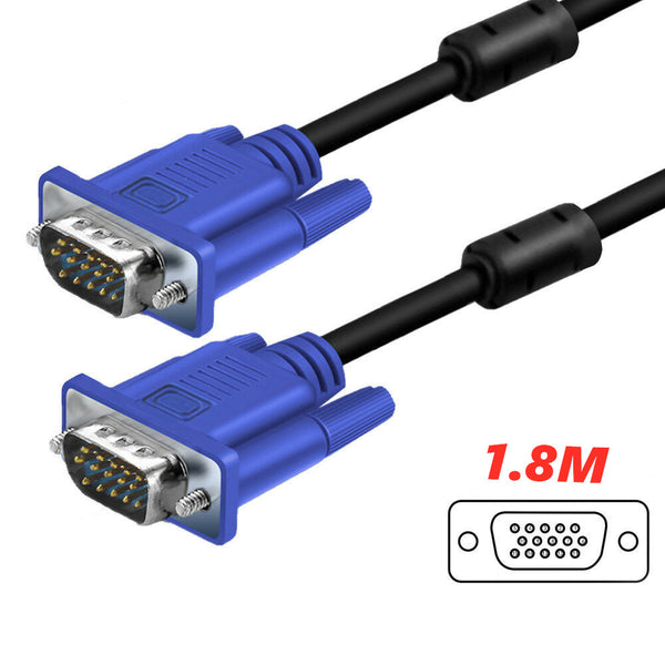 1.8 Meters VGA SVGA Cable Male to Male