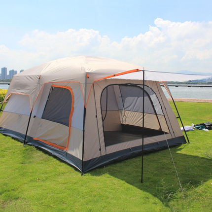 Camping Tent 6-10persons 380x260x195cm Khaki