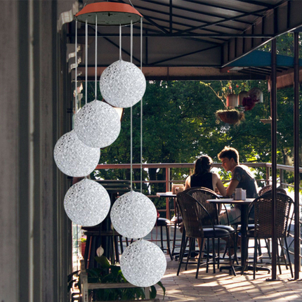 Hanging Wind Chimes Solar Powered LED Light Colour Changing Garden Outdoor Decor - salelink.co.nz