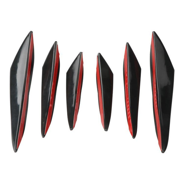 6Pcs Car Front Bumper Lip Splitter Fins Body Spoiler Canards Refit - salelink.co.nz