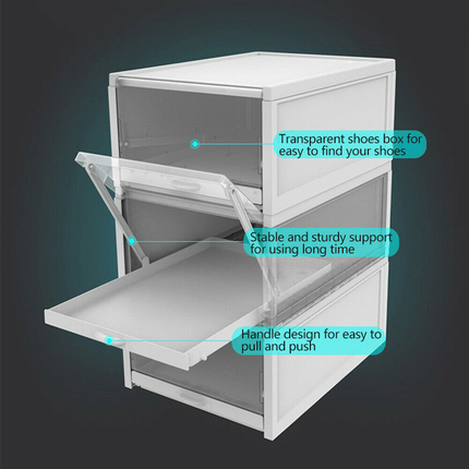 3X Push-pull Shoes Box Rack Foldable Shoe Organizer - salelink.co.nz