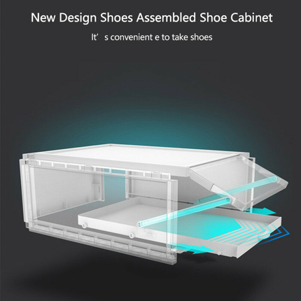 3X Push-pull Shoes Box Rack Foldable Shoe Organizer - salelink.co.nz