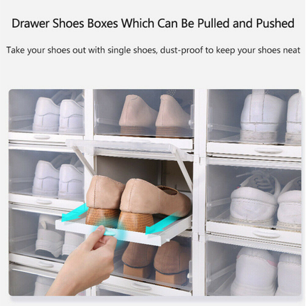 3X Push-pull Shoes Box Rack Foldable Shoe Organizer - salelink.co.nz