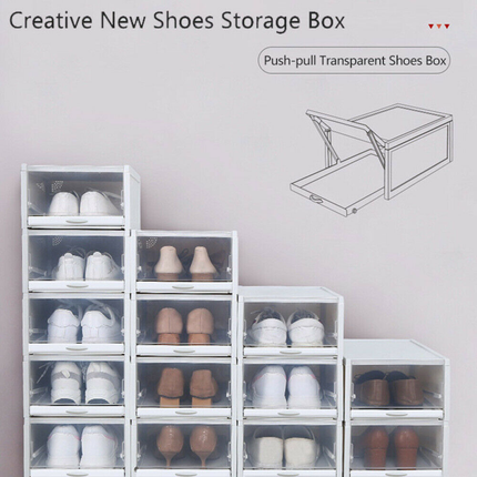 3X Push-pull Shoes Box Rack Foldable Shoe Organizer - salelink.co.nz