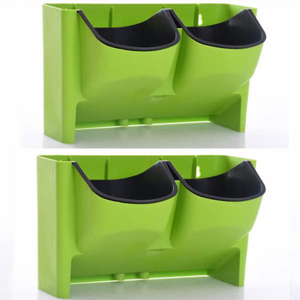 2 x 2-Pocket Vertical Wall Planter Hanging Flower Plant Garden Box Pot