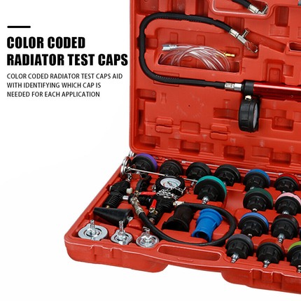 28 Piece Radiator Pressure Tester Kit - salelink.co.nz