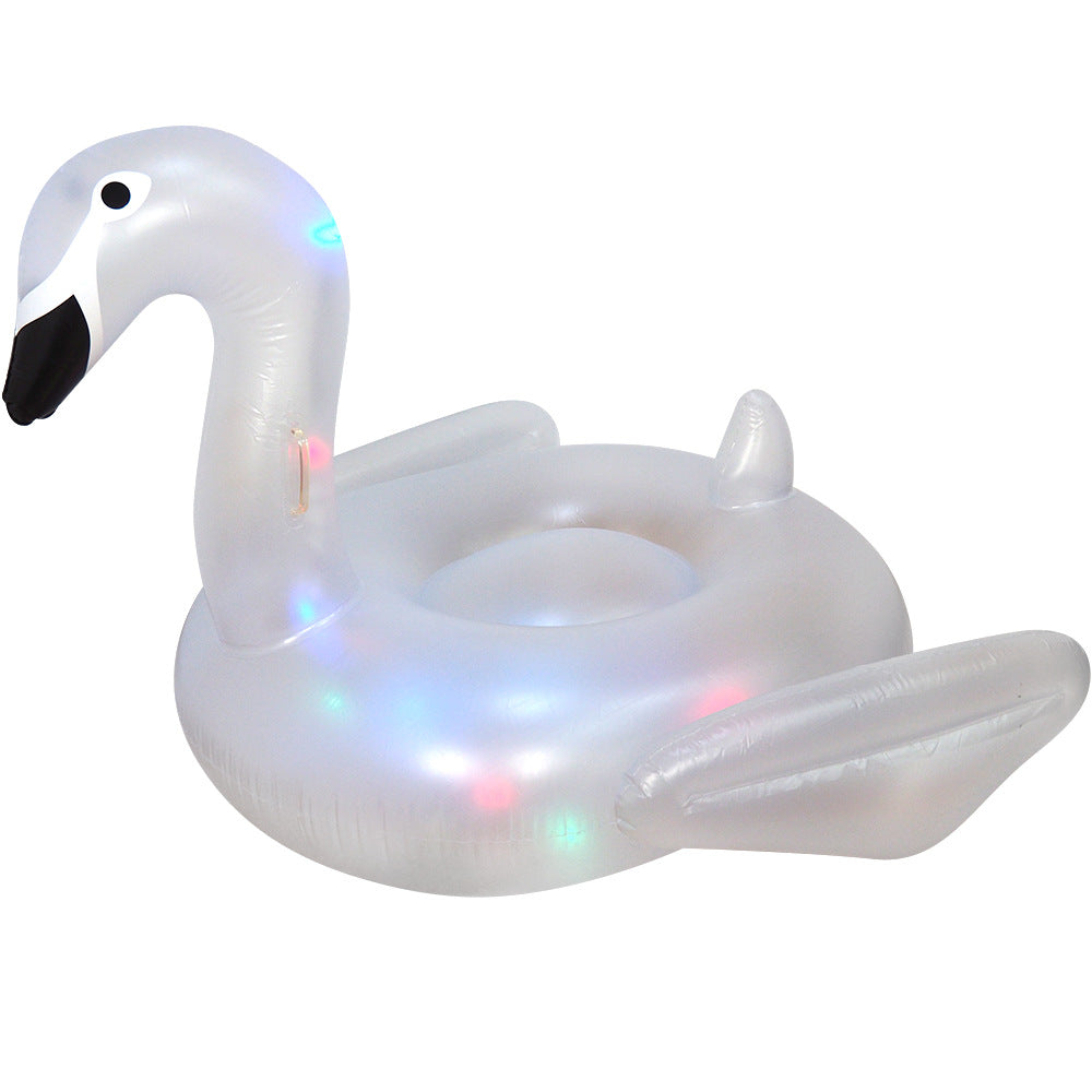Inflatable Swan Pool Float with Colorful Lights