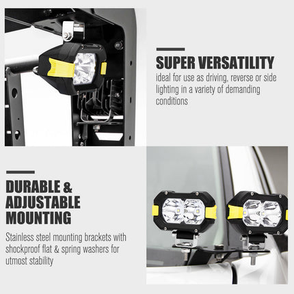 Pair 4inch Osram LED Work Light Bar Pods Fog Driving Lamp Reverse 4x4