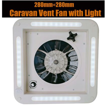 Caravan Roof Vent Fan with Light