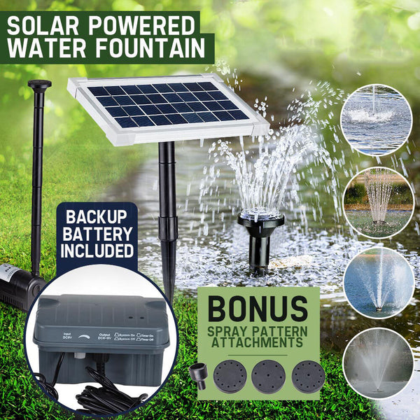 Solar Fountain Pump with Backup Battery