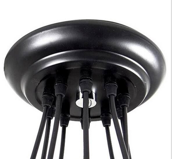 Lampshade Vintage Ceiling Spider Lamp Black Wire - 8 heads