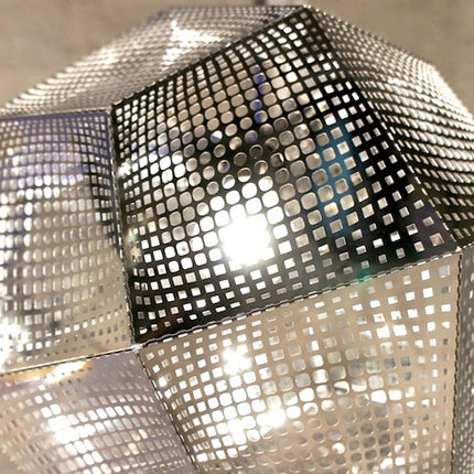 Metal Pendant Light Geometric Silver Lamp Shade Hanging - salelink.co.nz