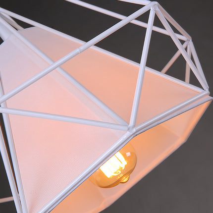 38CM Pendant Hanging Light Lampshade Metal Diamond White - salelink.co.nz