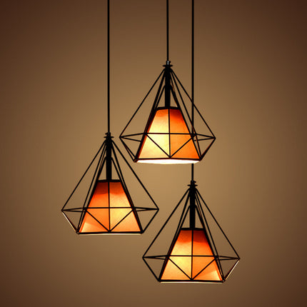 Pendant Hanging Light Lampshade Metal Diamond Black - salelink.co.nz