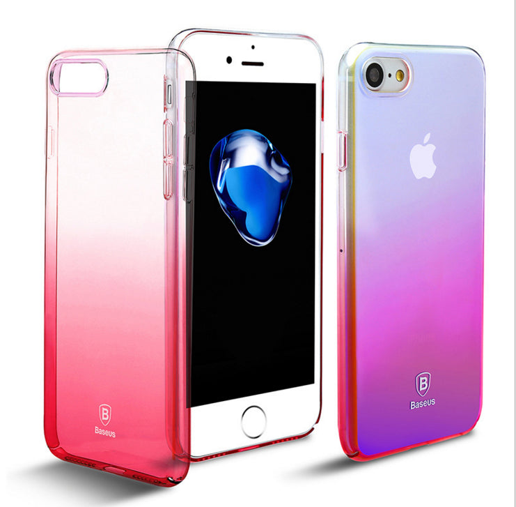 Baseus Color Gradual Change Case Cover iPhone 7 Plus light Hard Glaze Rainbow - salelink.co.nz