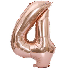 4 Rose Gold Jumbo Numbers 100cm 40" Helium Quality Foil Balloons Number Giant - salelink.co.nz