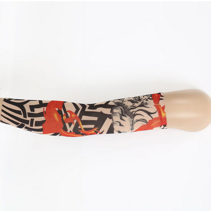 Pack of 6 Arm Sleeve Stretch Costume Fake Tattoo Stocking - salelink.co.nz