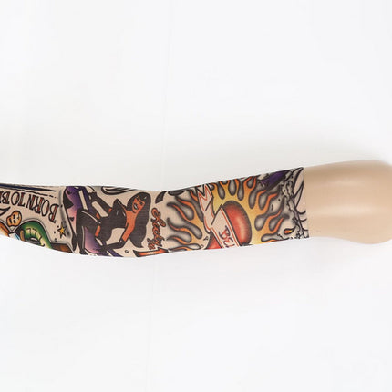 Pack of 6 Arm Sleeve Stretch Costume Fake Tattoo Stocking - salelink.co.nz