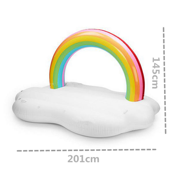 Giant Inflatable Rainbow Cloud Float Raft Swimming Pool Water Party Lounger Toy