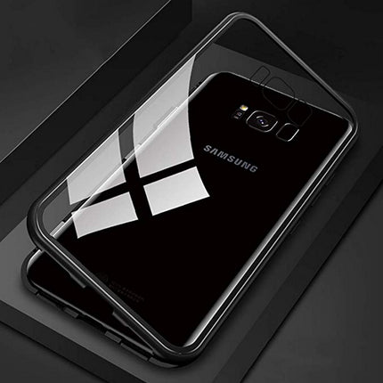 Samsung S8 PLUS Case Ultra Thin Magnetic Metal Frame Tempered Glass Back Case - salelink.co.nz
