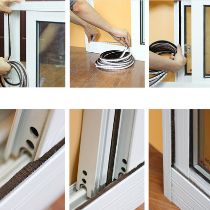 5m Weather Draught Excluder Brush Strip Window Door Seal Tape Self-adhesive - salelink.co.nz