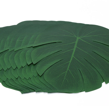 12x Artificial Hawaiian Luau Tropical Beach Party Leaf Jungle Palm Decoration - salelink.co.nz