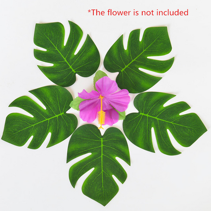 12x Artificial Hawaiian Luau Tropical Beach Party Leaf Jungle Palm Decoration - salelink.co.nz