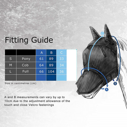 M Pony Cob Horse Fly Mask with Ears - salelink.co.nz