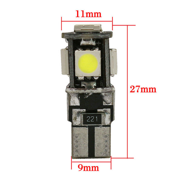 10PCS T10 Wedge 5SMD Parker Number Plate LED Bulbs W5W 194 168 131 WHITE CANBUS - salelink.co.nz