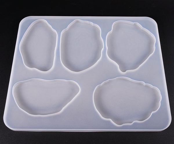 Hot Agate Coaster Resin Casting Mold Silicone Making Epoxy Mould DIY Clay Tool