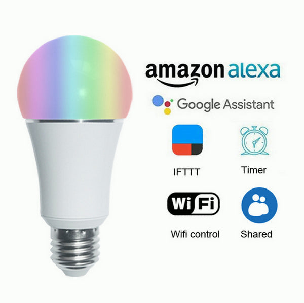 E27 Smart Bulb Wireless WiFi Remote Control Light for Alexa Google Home