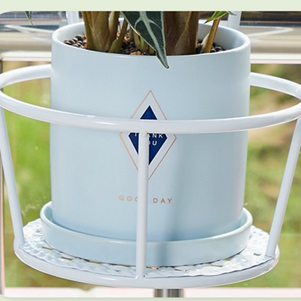 3pcs White Flower Plant Rack Holder Balcony Stand Metal