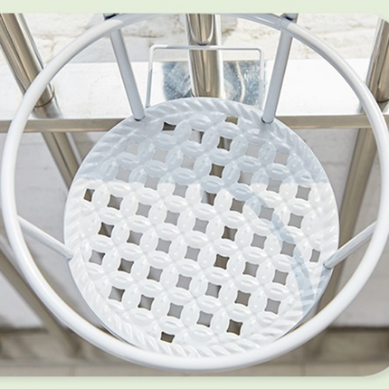 3pcs White Flower Plant Rack Holder Balcony Stand Metal